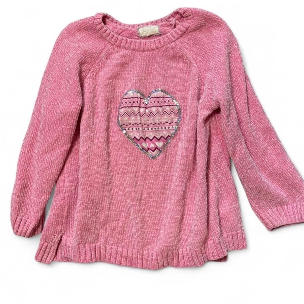 Pink Heart Patterned Women's Sweater